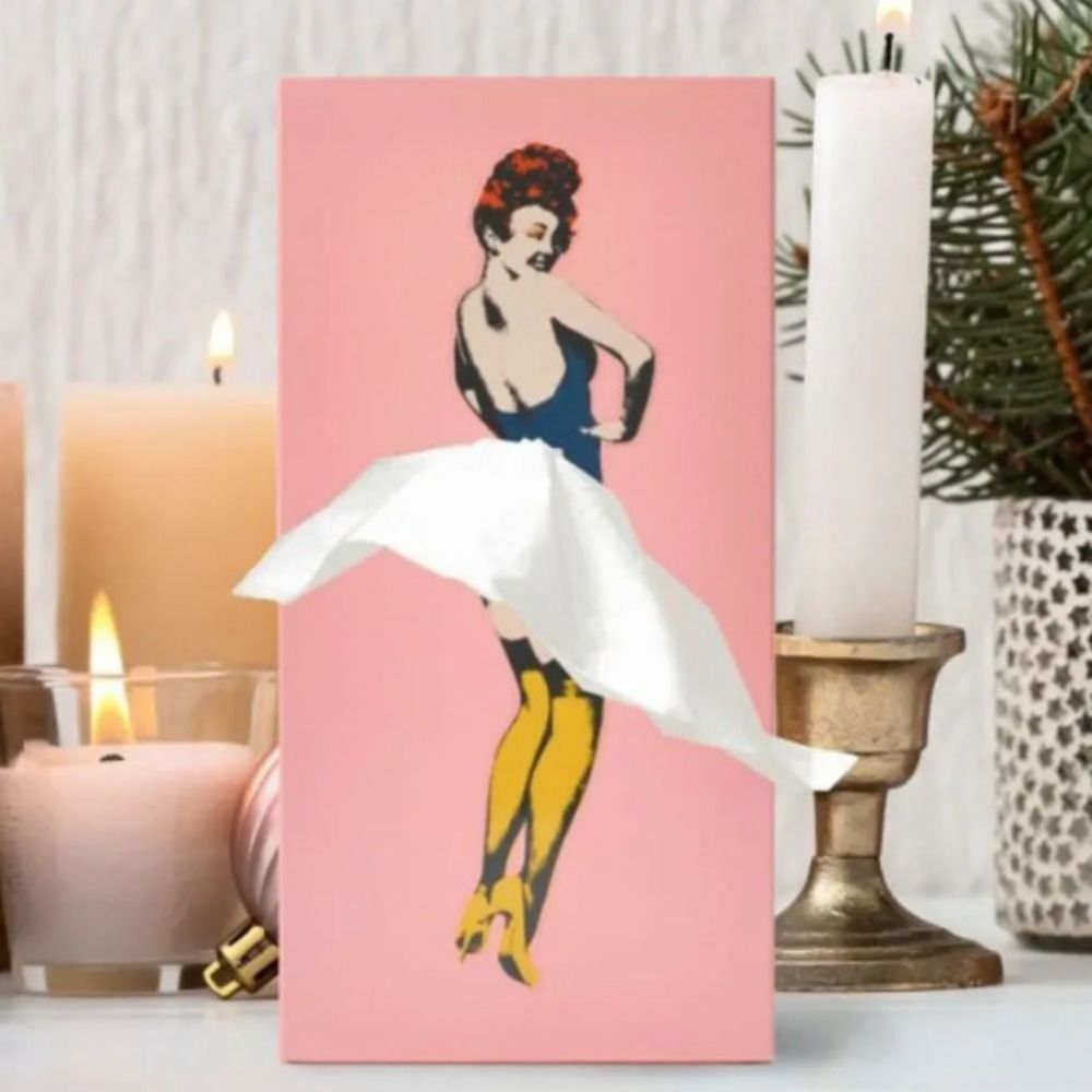 Charming Tissue Dispenser with Flowing Fabric and Secure Base
