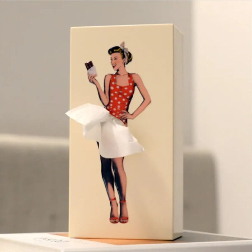 Charming Tissue Dispenser with Flowing Fabric and Secure Base