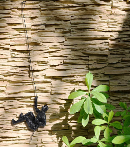 Modern Industrial Wall Art – Climbing Figure in Resin and Iron Wire