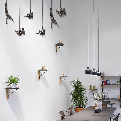 Modern Industrial Wall Art – Climbing Figure in Resin and Iron Wire