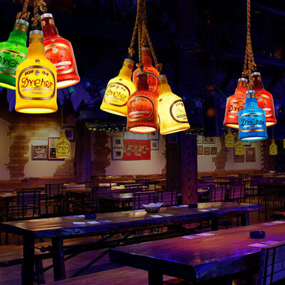 Industrial Style Resin Pendant Light Fixture in Bold Colors