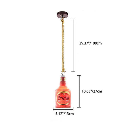 Industrial Style Resin Pendant Light Fixture in Bold Colors