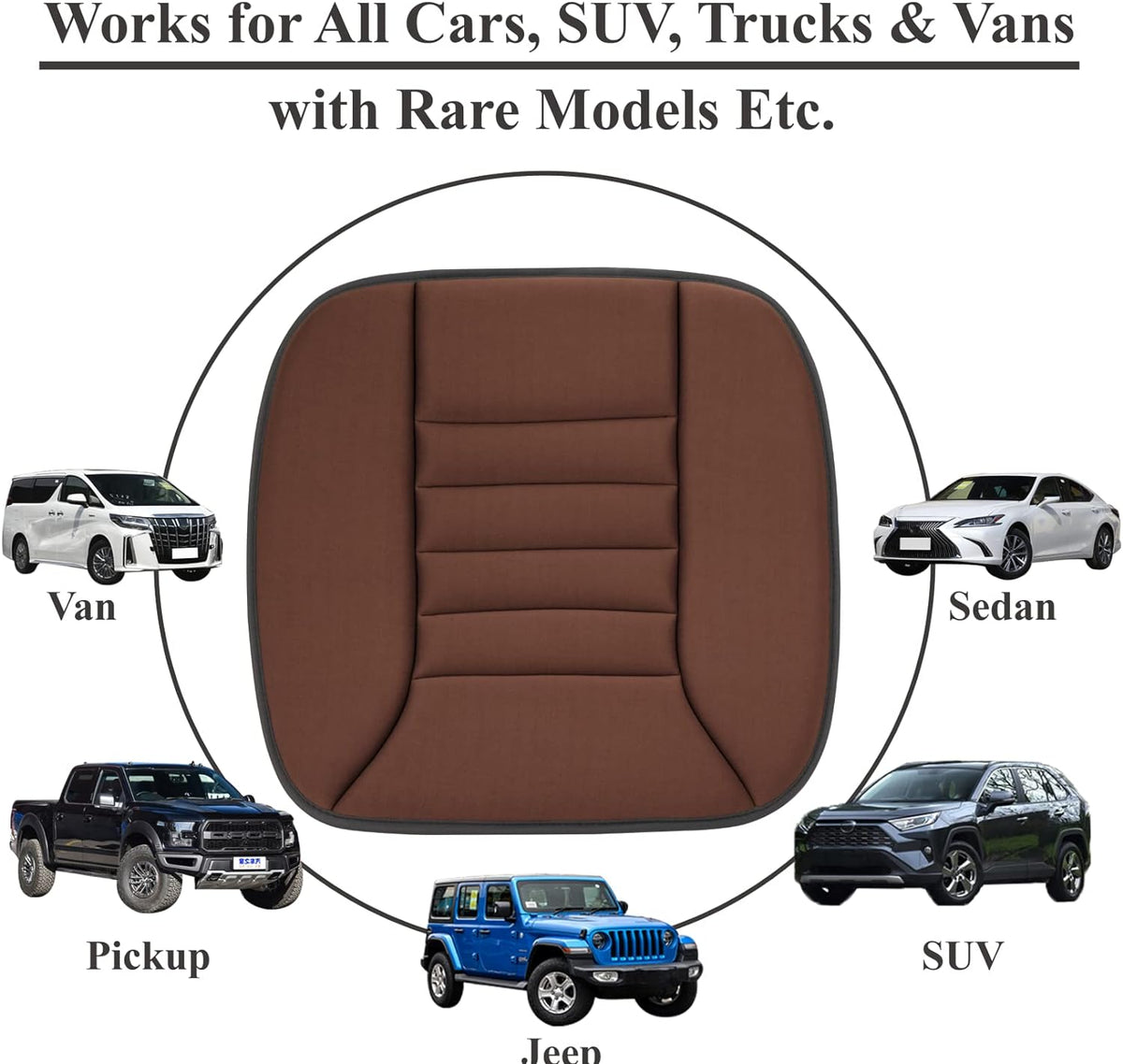 Non-Slip Car Seat Cushion with Breathable Fabric and Memory Foam