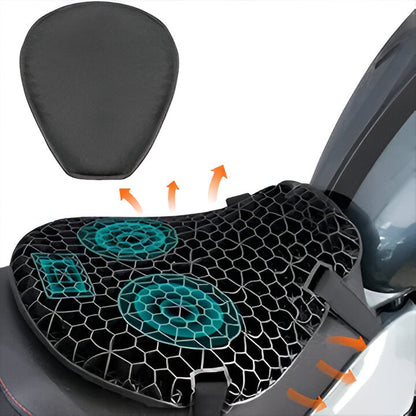 Breathable Motorcycle Seat Cushion with Gel Filling and Shock Absorption