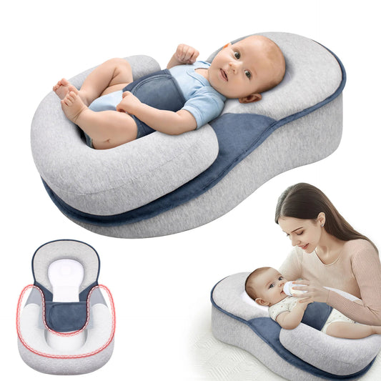 Adjustable Pillow Baby Lounger for Safe Sleeping and Reflux Relief
