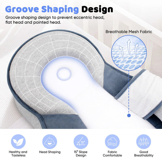 Adjustable Pillow Baby Lounger for Safe Sleeping and Reflux Relief