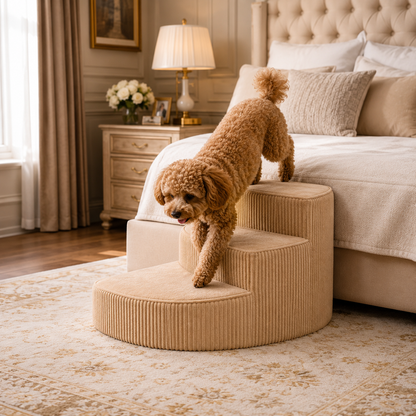 Non-Slip Foam Dog Stairs for Safe Access to Bed – Small to Medium