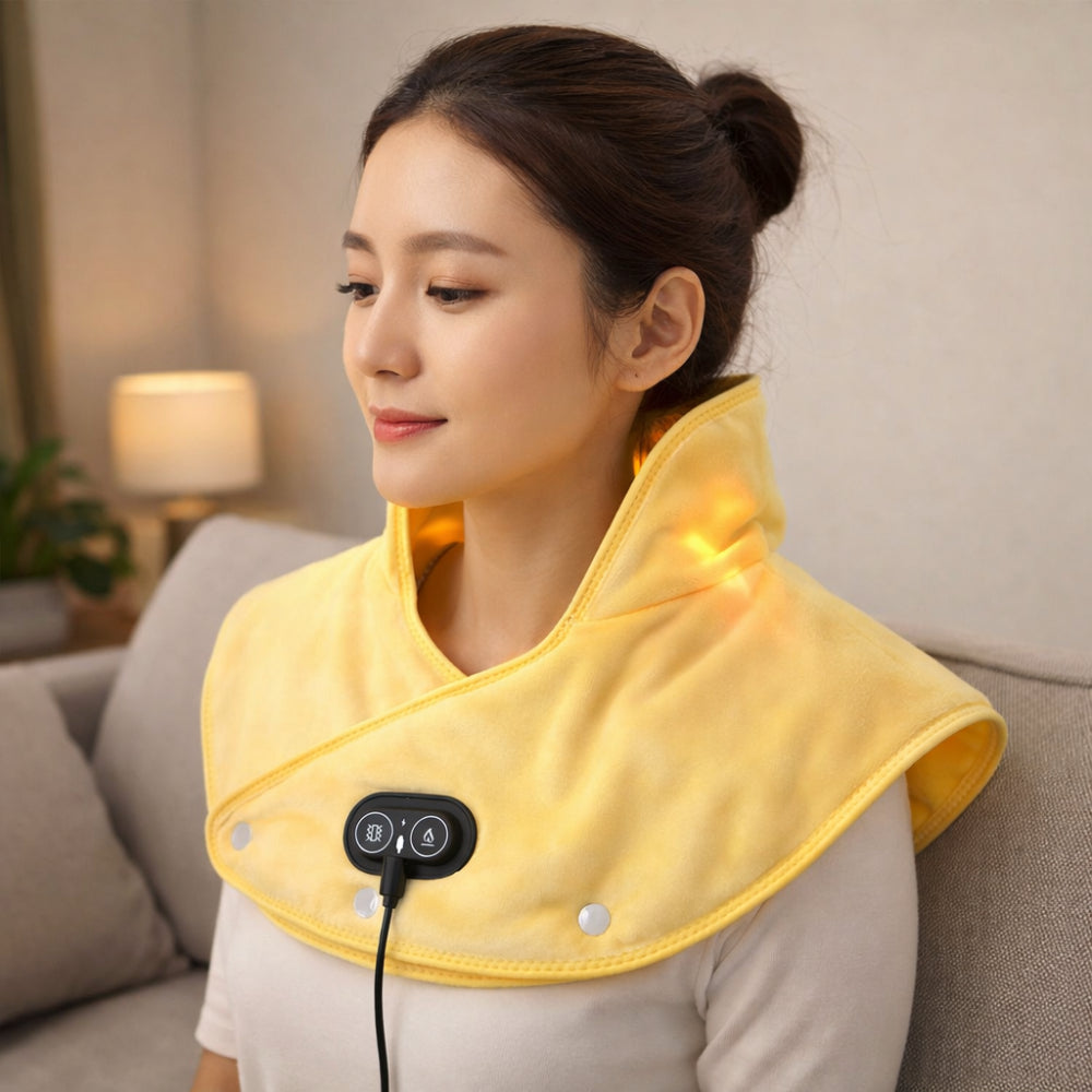 USB Heated Neck Wrap with Vibration Massage for Comfort