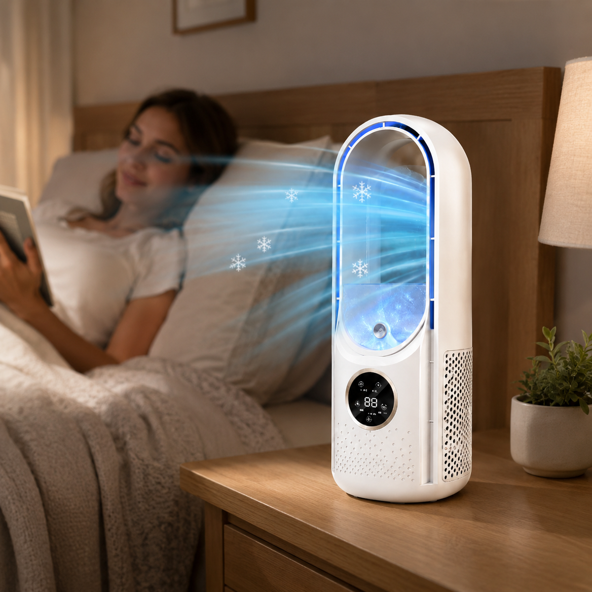 Compact Bladeless Air Cooler – Silent Personal Fan for Relaxation