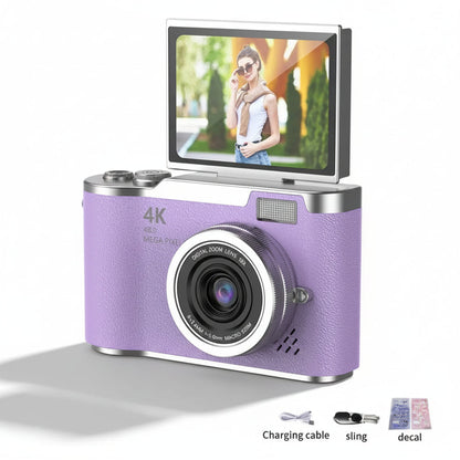 Travel-Friendly 48MP Camera with 4K Video for Selfies and Photos