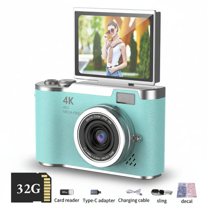 Travel-Friendly 48MP Camera with 4K Video for Selfies and Photos