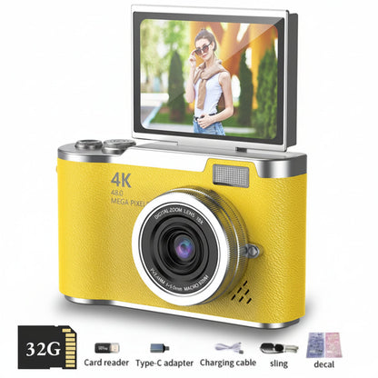 Travel-Friendly 48MP Camera with 4K Video for Selfies and Photos