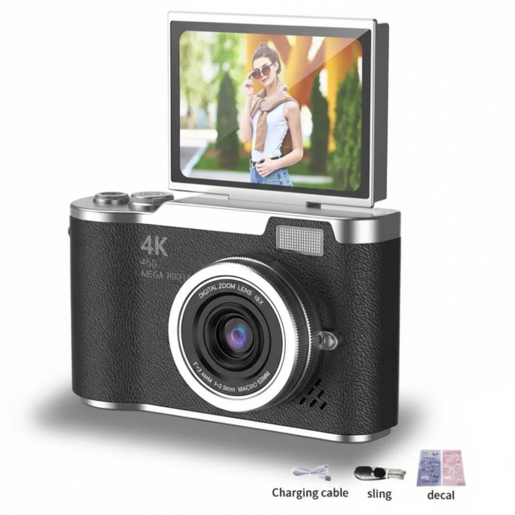 Travel-Friendly 48MP Camera with 4K Video for Selfies and Photos