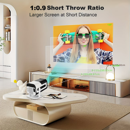 Compact Mini Projector with WiFi and Bluetooth for Home and Outdoor Use