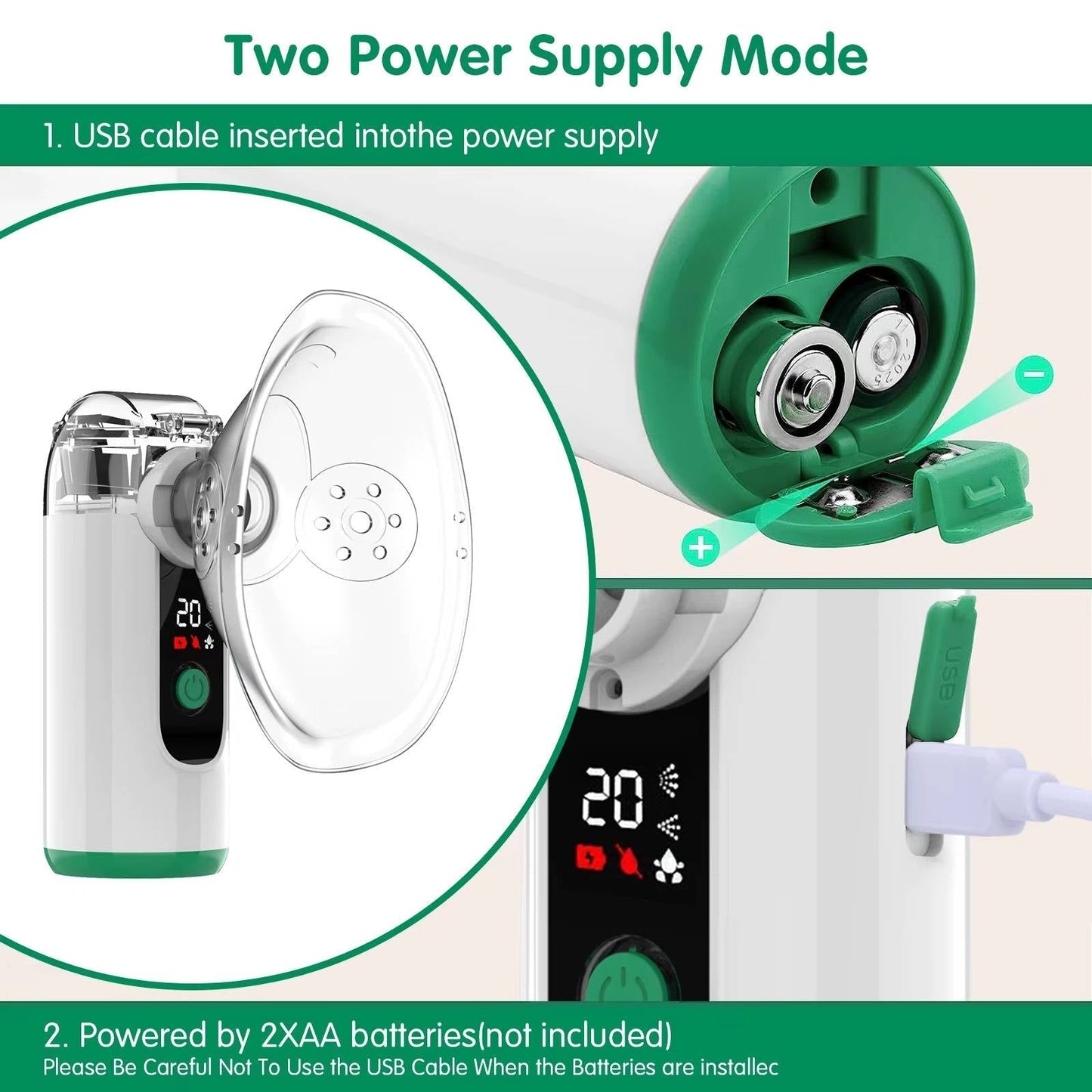 Rechargeable Inhaler with USB - Silent Mist Breathing Aid