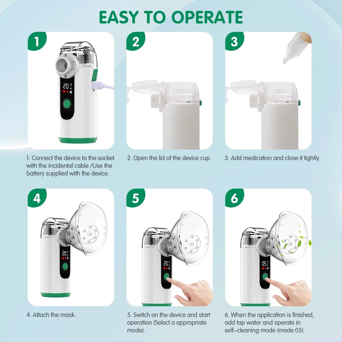 Rechargeable Inhaler with USB - Silent Mist Breathing Aid