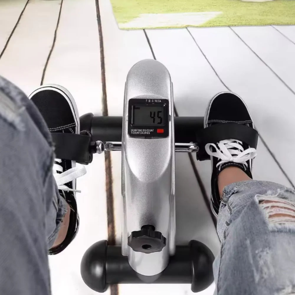 Compact Exercise Pedal Machine with Digital Display and Adjustable Resistance