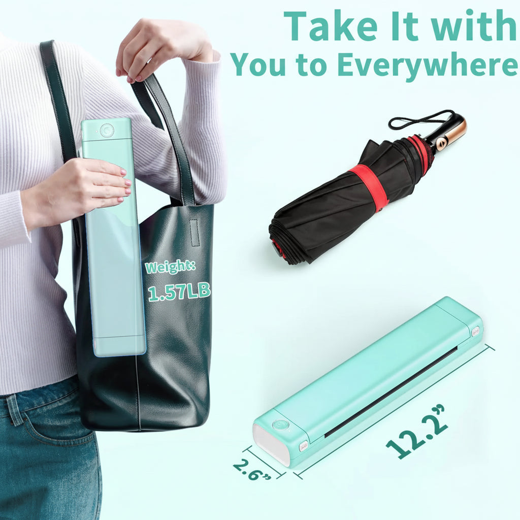 Portable Thermal Printer with Bluetooth for Wireless Printing On-the-Go