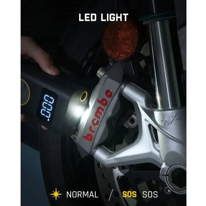 Battery-Powered Tire Pump with LCD Display – 150 PSI for Quick Inflation
