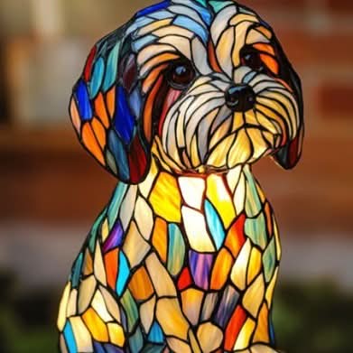Artistic LED Table Lamp Featuring Minimalist Dog Breed Design