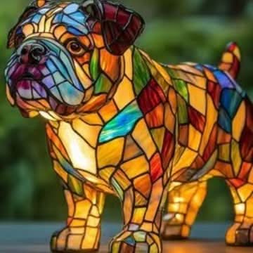 Artistic LED Table Lamp Featuring Minimalist Dog Breed Design