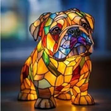 Artistic LED Table Lamp Featuring Minimalist Dog Breed Design
