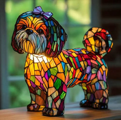 Artistic LED Table Lamp Featuring Minimalist Dog Breed Design