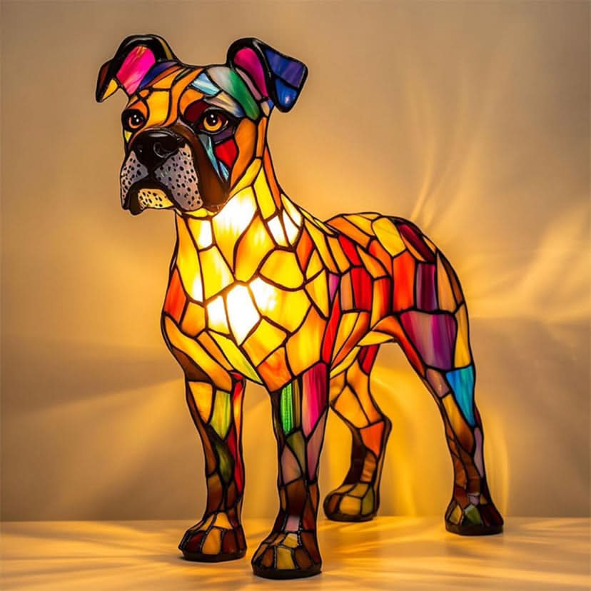 Artistic LED Table Lamp Featuring Minimalist Dog Breed Design