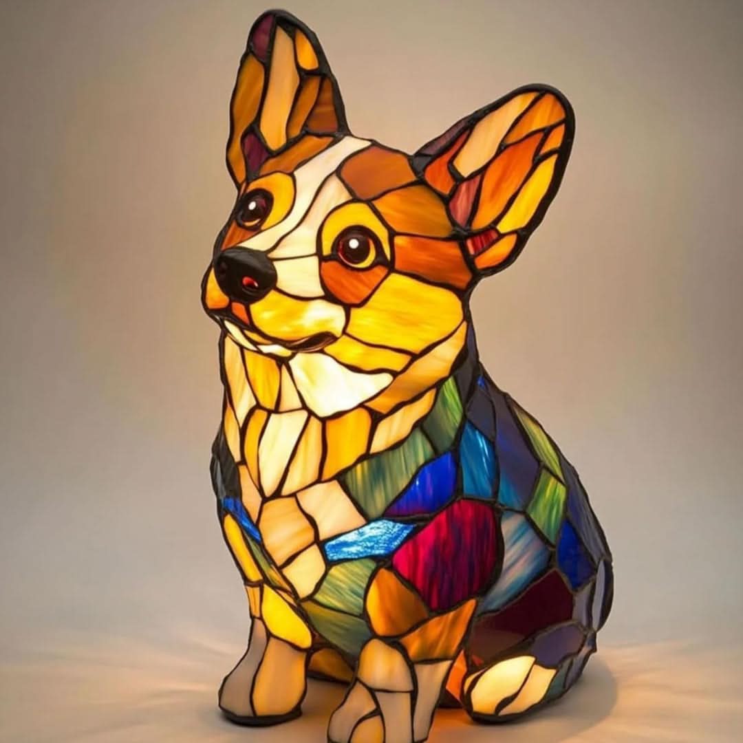 Artistic LED Table Lamp Featuring Minimalist Dog Breed Design