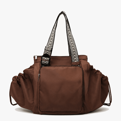 Nylon Travel Tote Bag with 15 Pockets - Water-Resistant Design