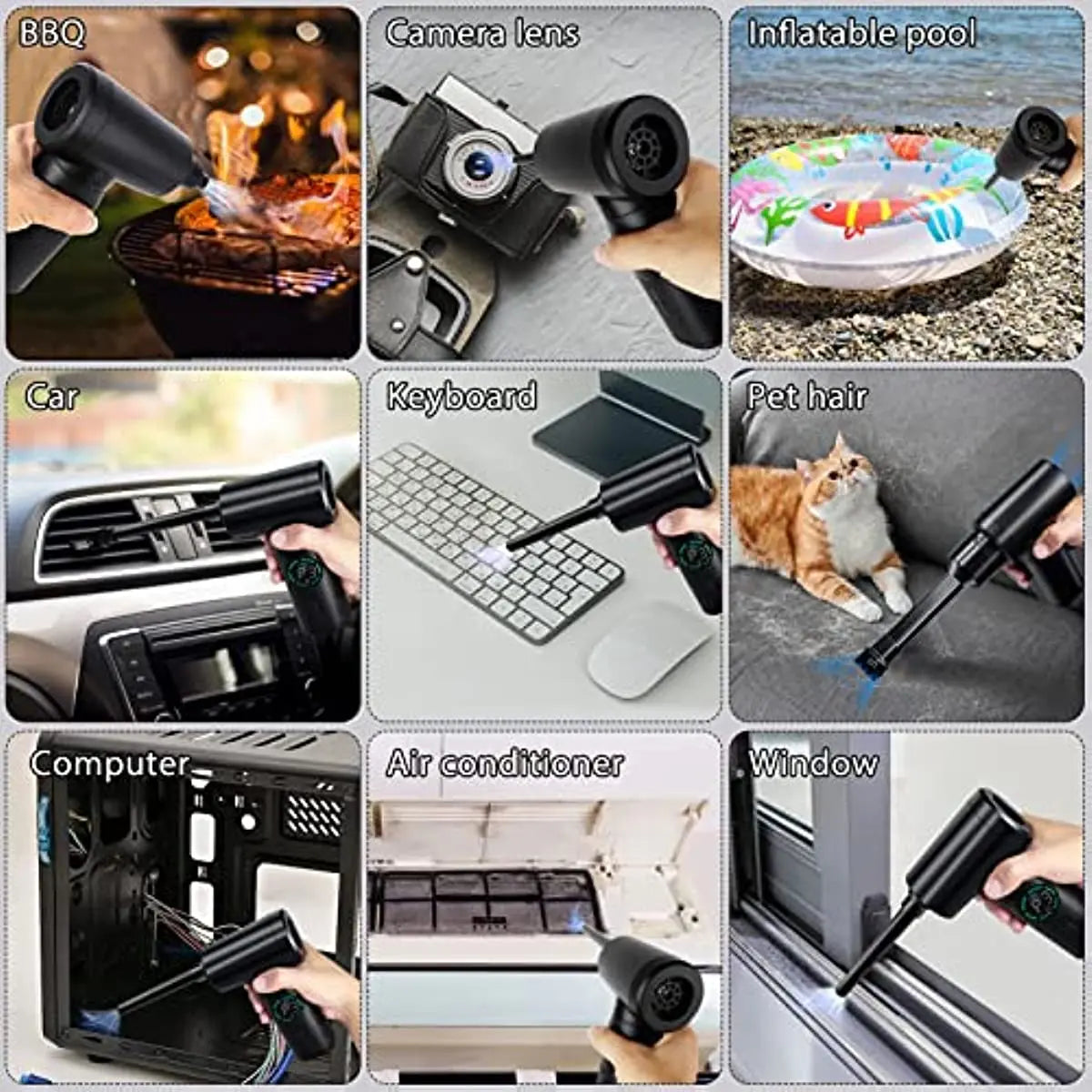 Multi-Function Portable Air Blower - 7500mAh Battery Cleaner for Gadgets