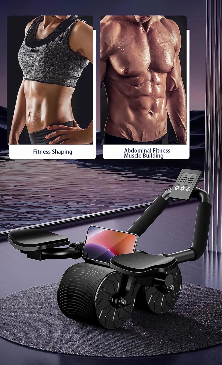 Core Strength Training Kit: Ab Roller and Plank Board with Arm Support