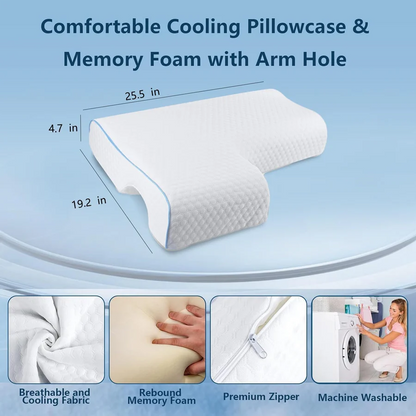 Couples' Memory Foam Pillow with Arm Tunnel – Side Sleeper Comfort