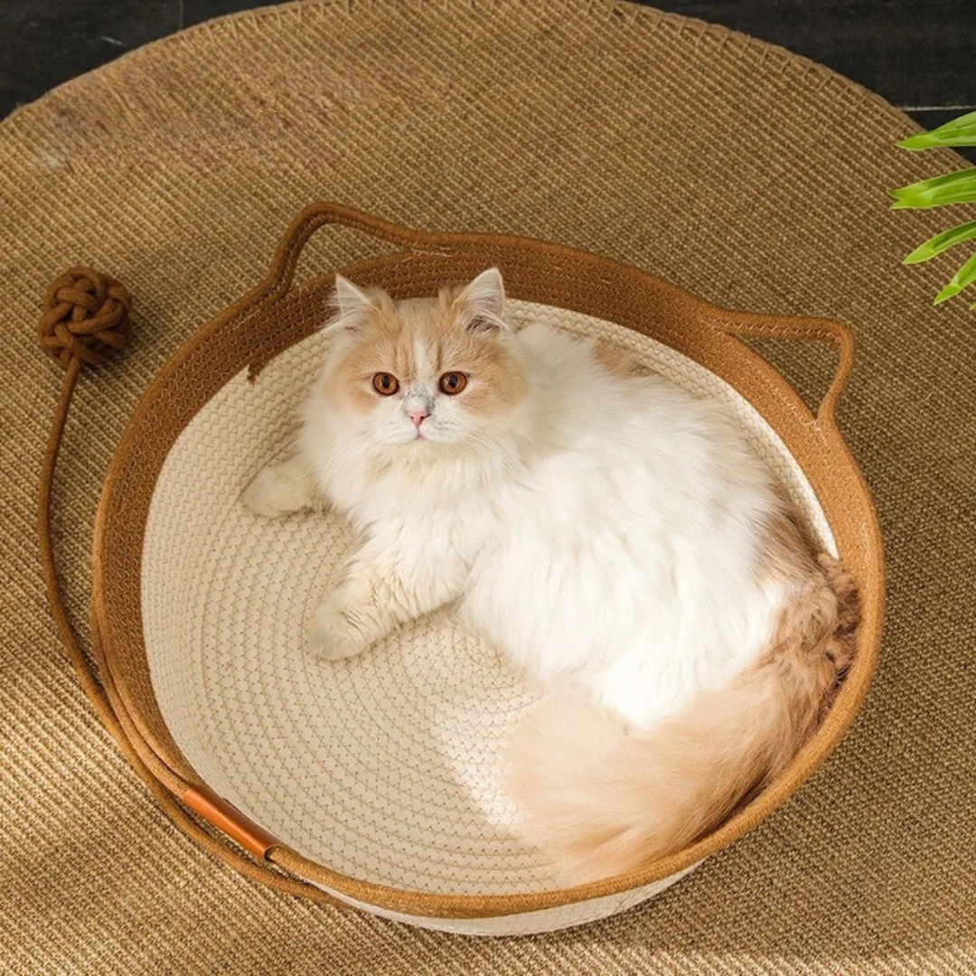 Cozy Handcrafted Cotton Rope Cat Sleeping Bed – Chic and Relaxing