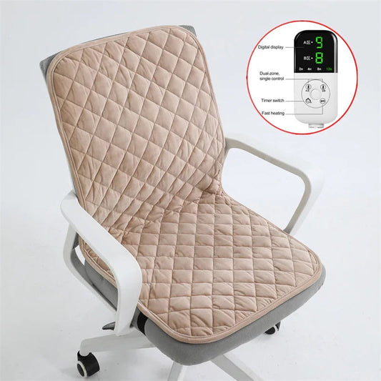 Adjustable Heat and Timer Electric Seat Cushion – Soft Fleece Cover