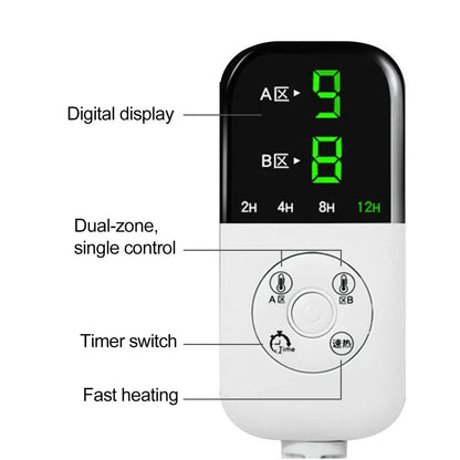 Adjustable Heat and Timer Electric Seat Cushion – Soft Fleece Cover