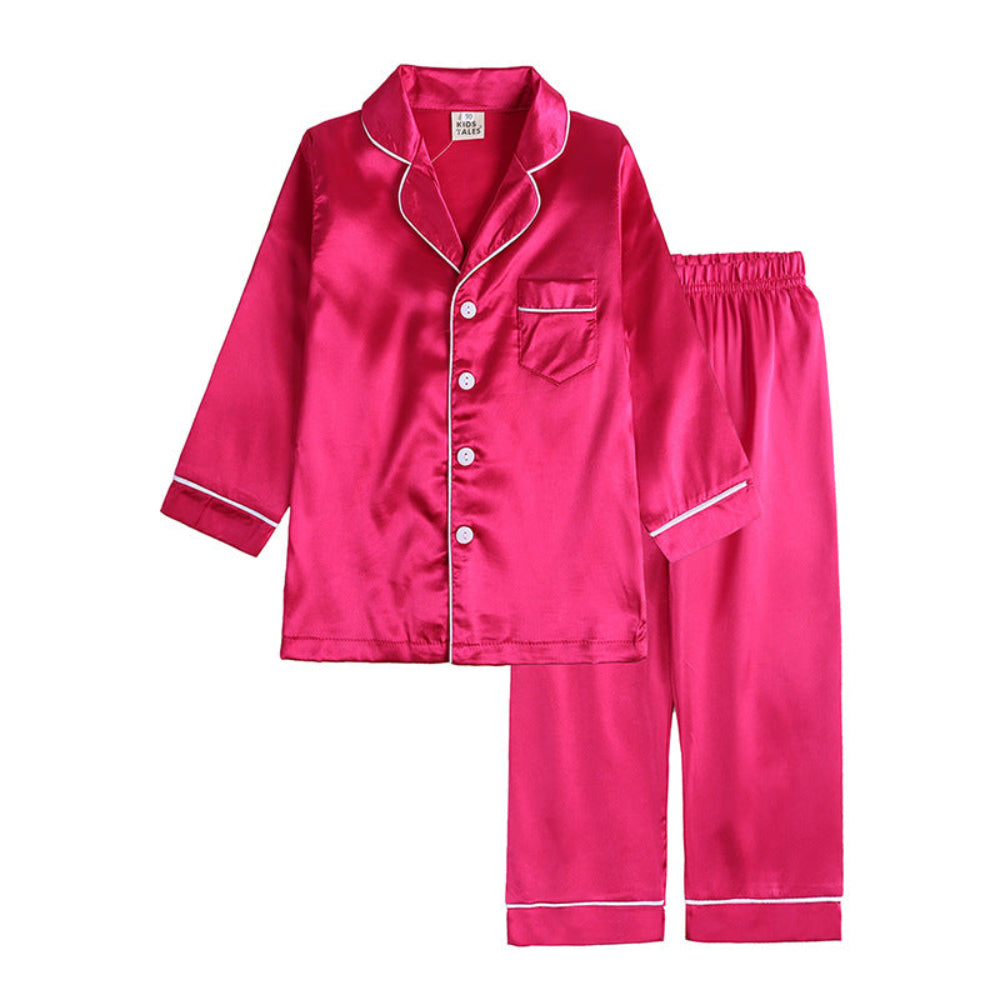 Comfortable Kids' Pajama Set - Elastic Waist Pants and Button-Up Shirt