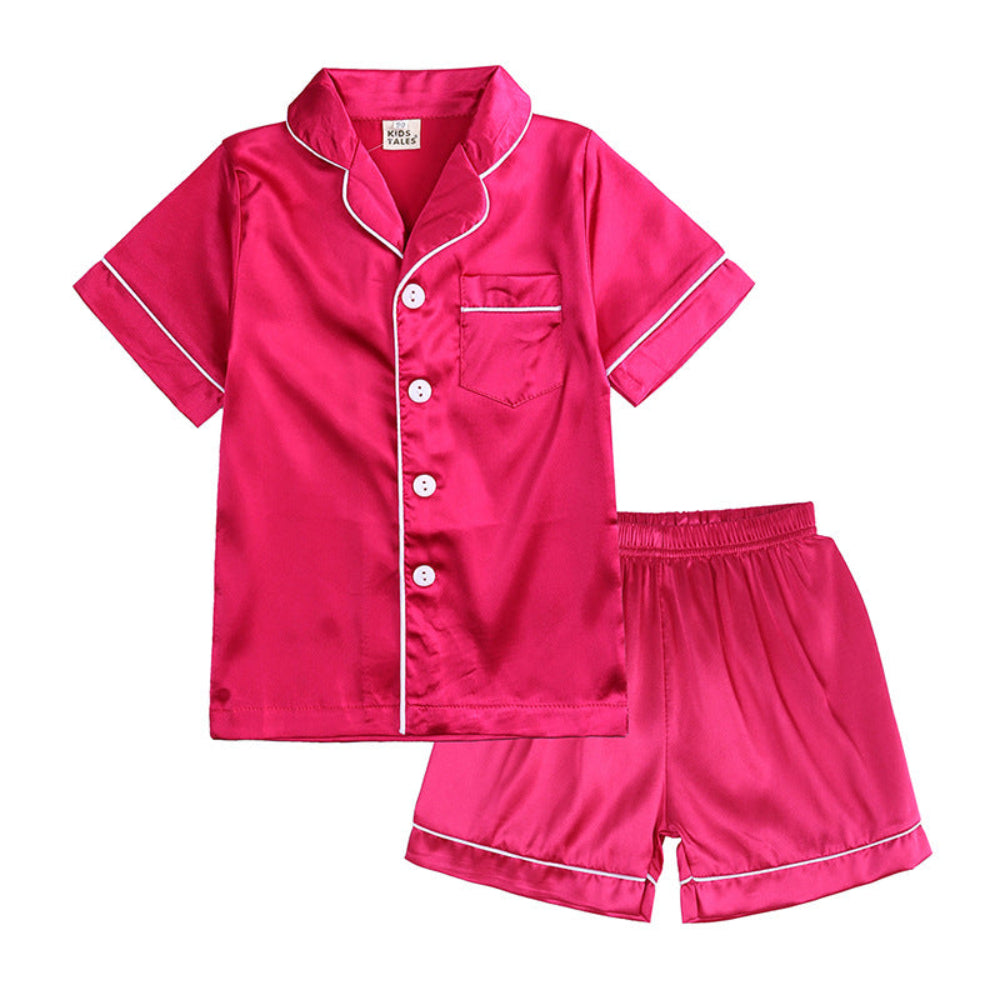 Comfortable Kids' Pajama Set - Elastic Waist Pants and Button-Up Shirt