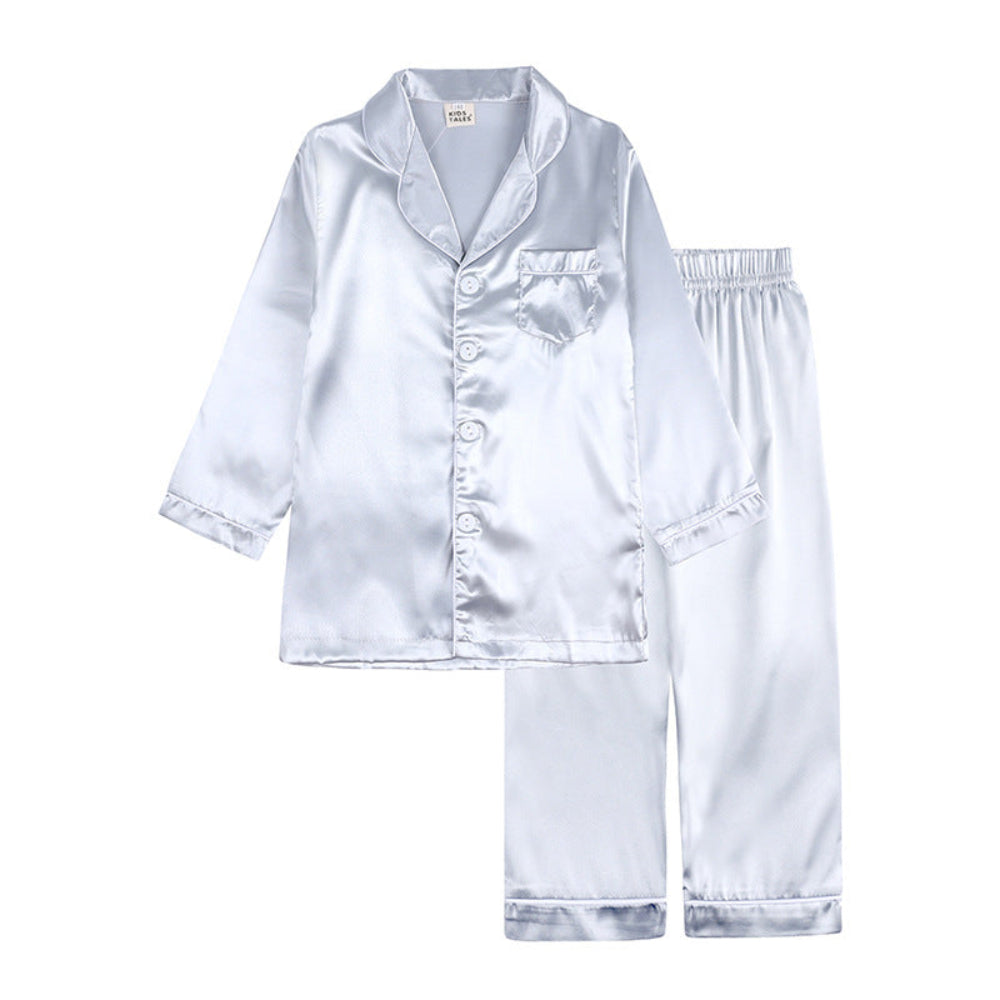 Comfortable Kids' Pajama Set - Elastic Waist Pants and Button-Up Shirt