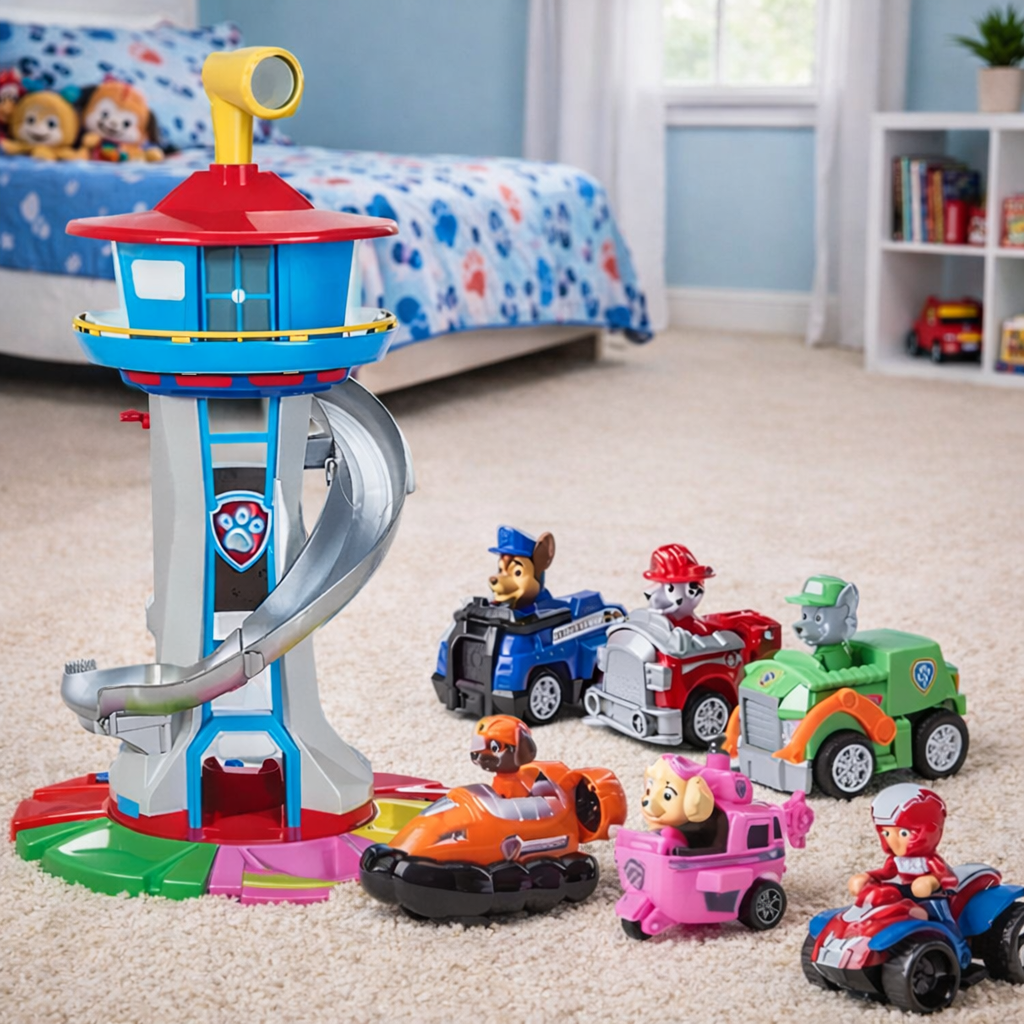 Kids' Playset – Indoor/Outdoor Car Track with Sliding Tower