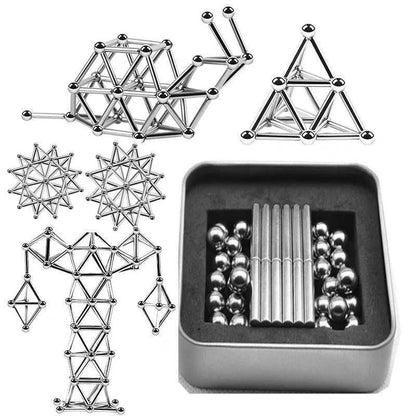 Shape Building Kit with Magnetic Balls and Rods for Creative Play