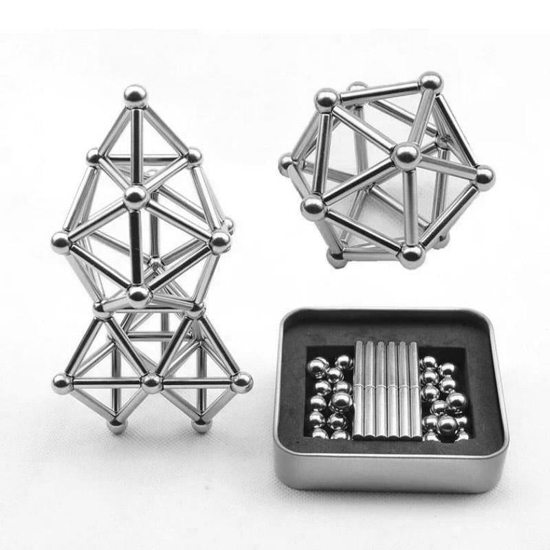Shape Building Kit with Magnetic Balls and Rods for Creative Play
