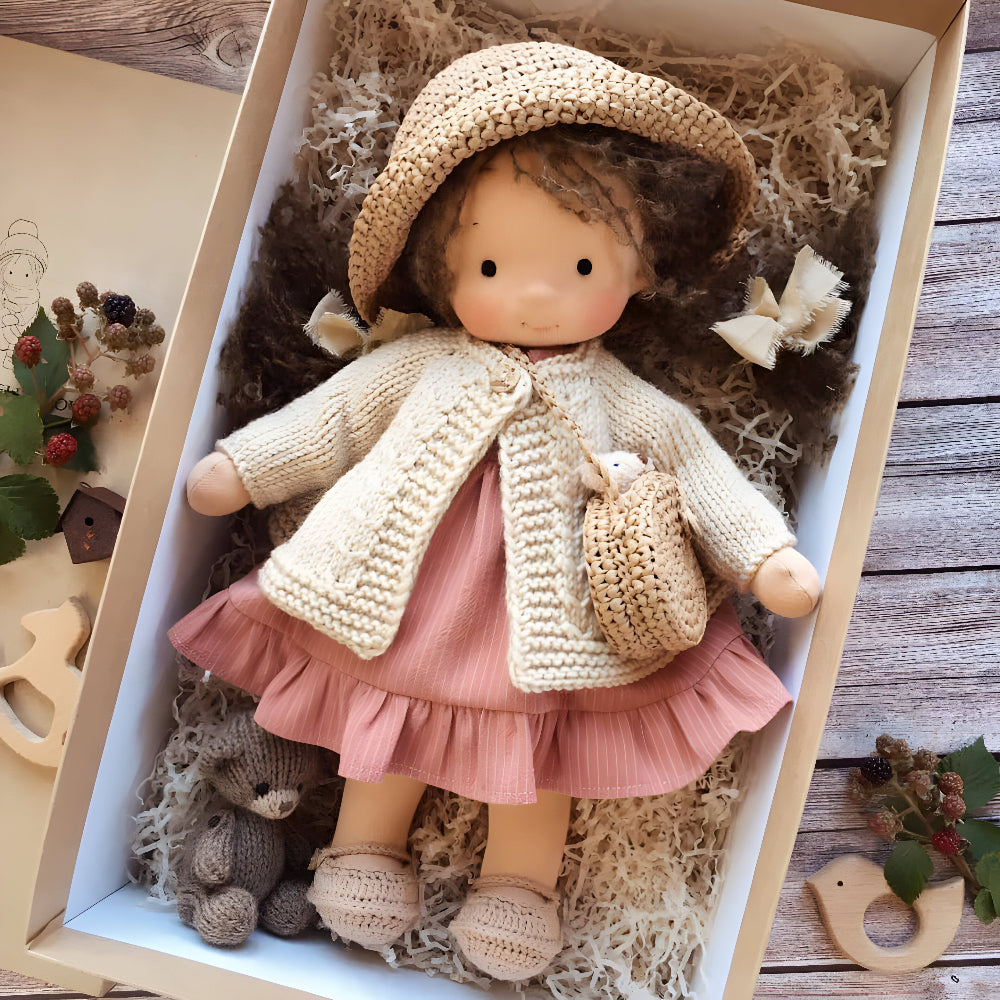 Soft Cotton Doll Toy in Gift Box – Handcrafted Play Companion for Imaginative Play