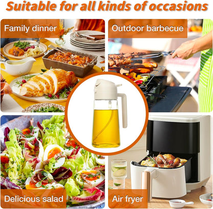Adjustable Mist Olive Oil Spray Bottle – 2-in-1 for Cooking