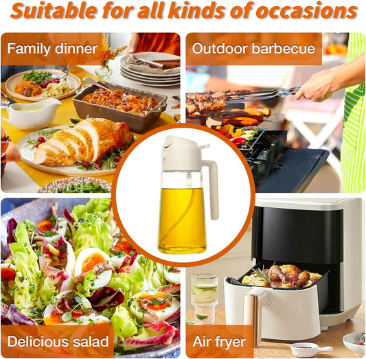 Adjustable Mist Olive Oil Spray Bottle – 2-in-1 for Cooking