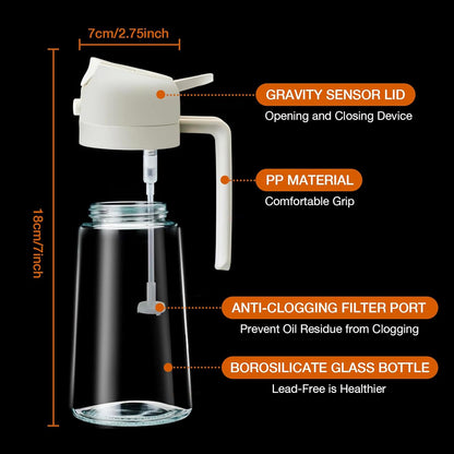 Adjustable Mist Olive Oil Spray Bottle – 2-in-1 for Cooking