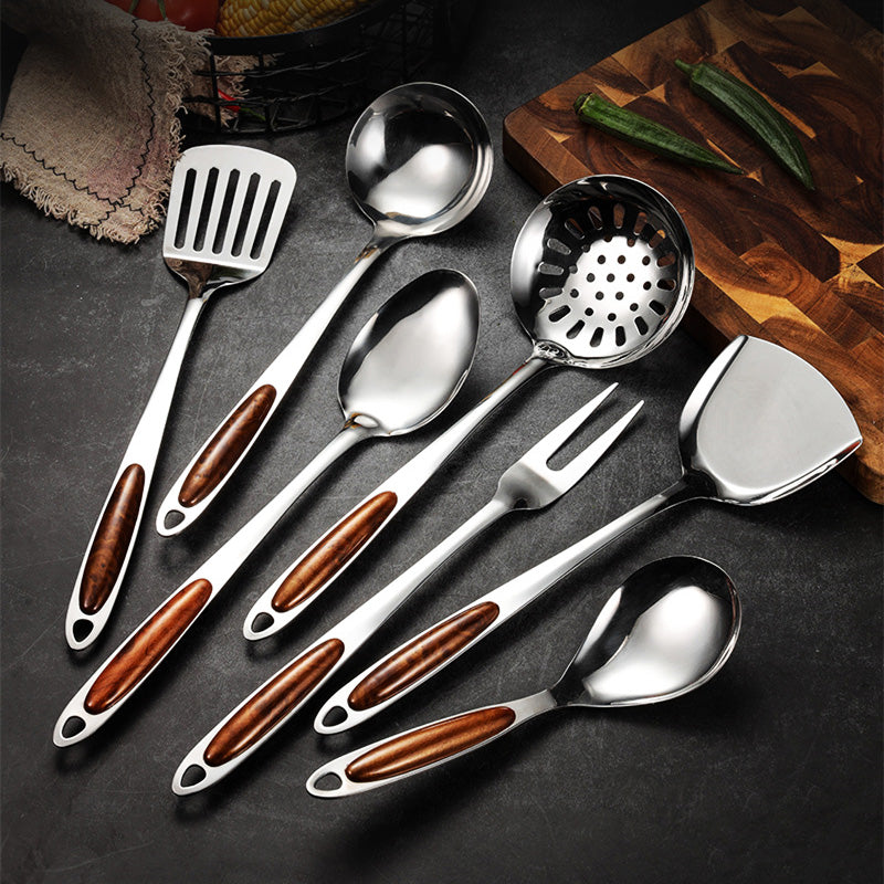 Cooking Tools Set in Stainless Steel with Comfortable Grip Handles