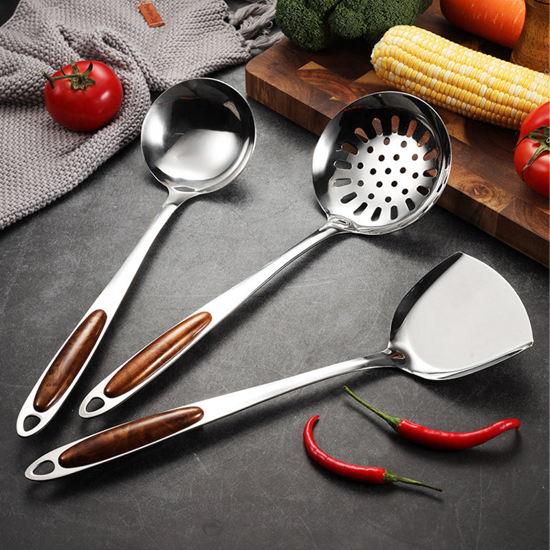 Cooking Tools Set in Stainless Steel with Comfortable Grip Handles