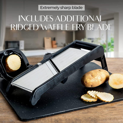 Vegetable Cutter with Adjustable Thickness and Safety Gloves