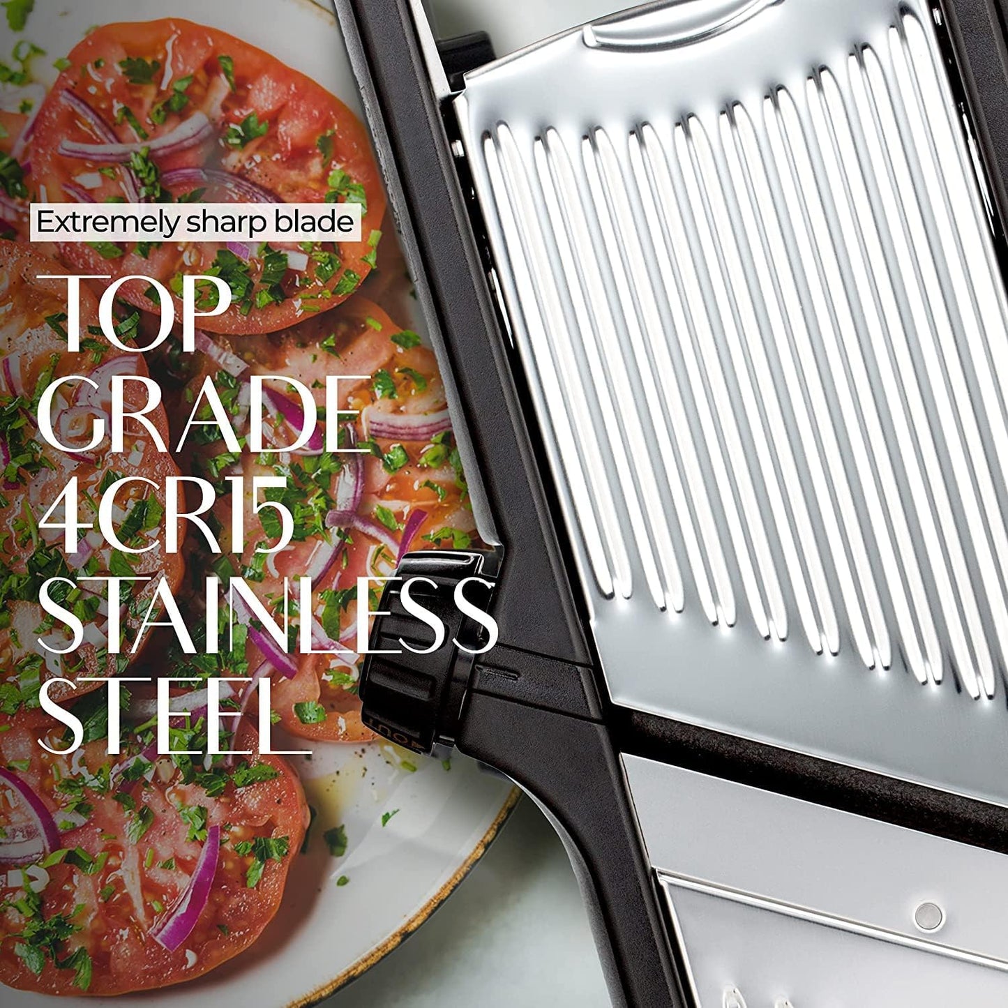 Vegetable Cutter with Adjustable Thickness and Safety Gloves